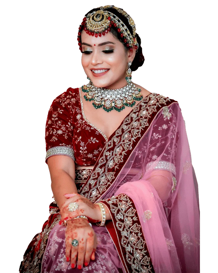 Model wearing statement jewelry