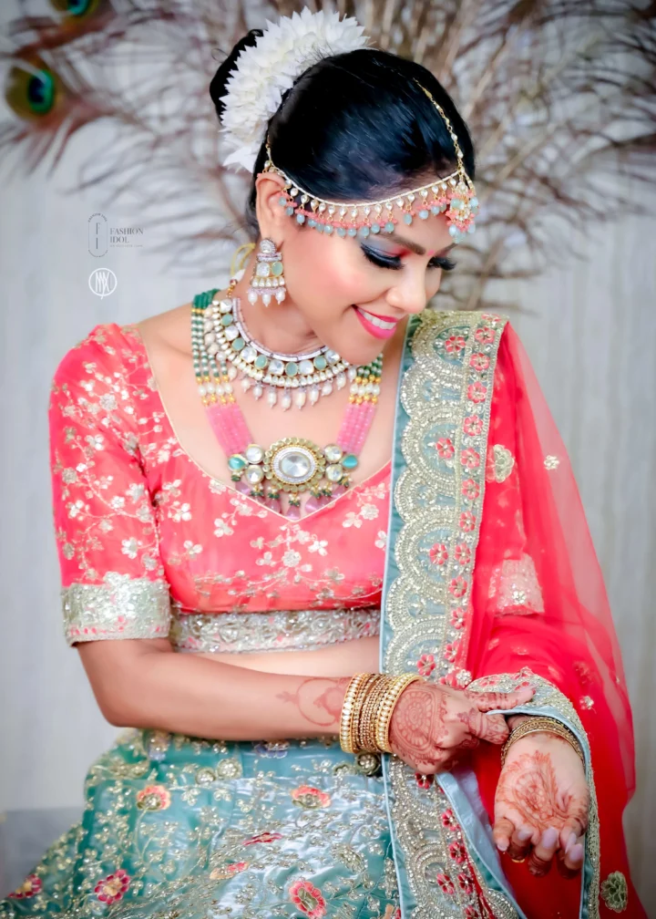 Model in Biyani Jewels mala collection