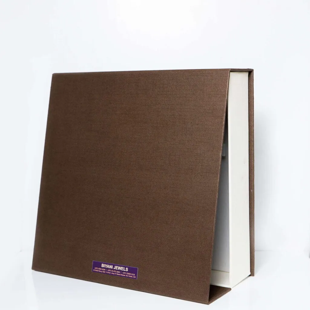 Sophisticated Textured Brown Signature Jewelry Presentation Box