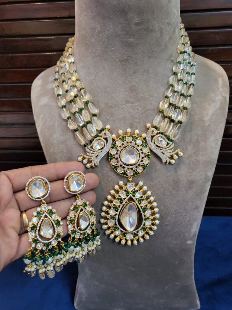 Model wearing Biyani Jewels jewellery