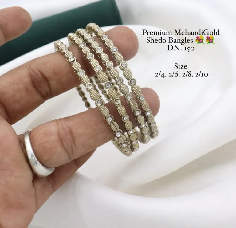 Sleek Gold-Tone Mehendi Bangles