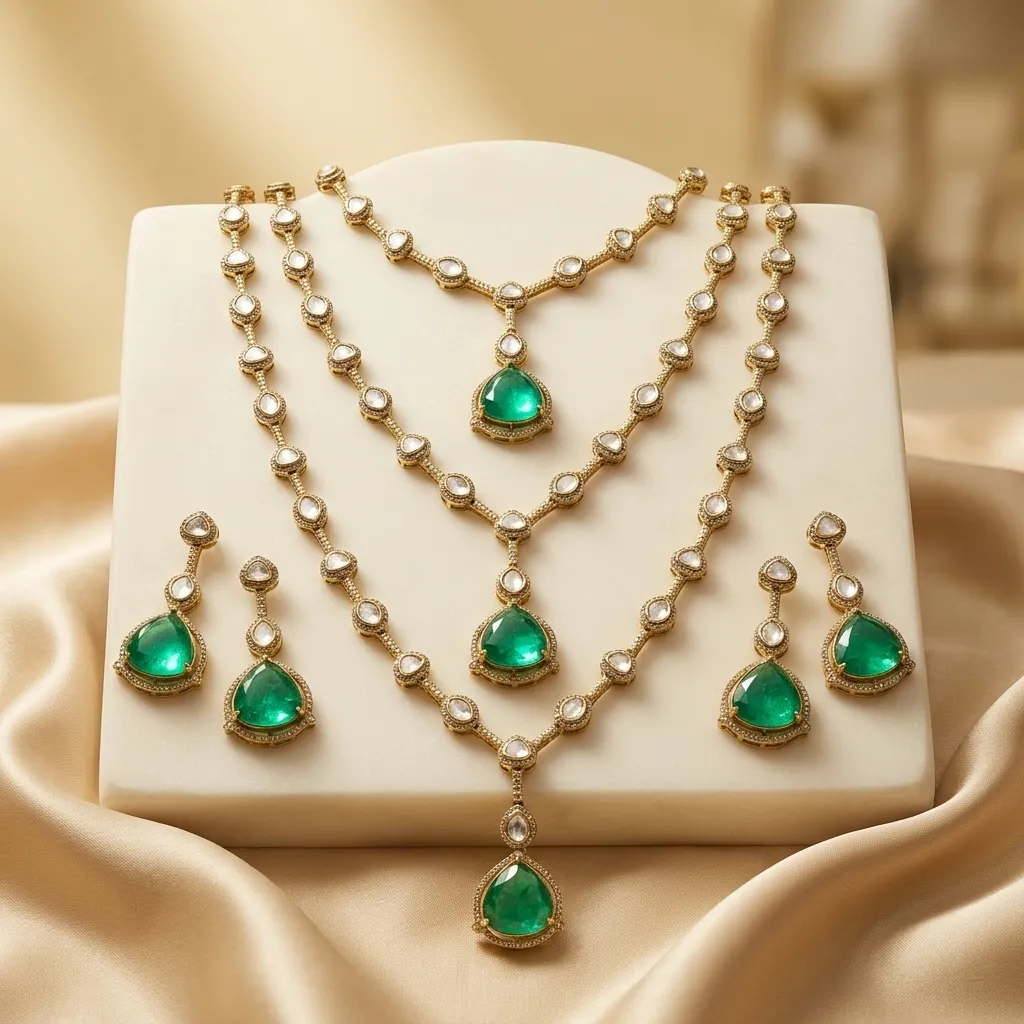 Emerald Noor Layered Kundan Set - Image 2