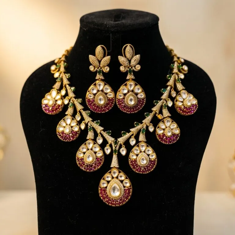 Polki & Ruby Necklace Set